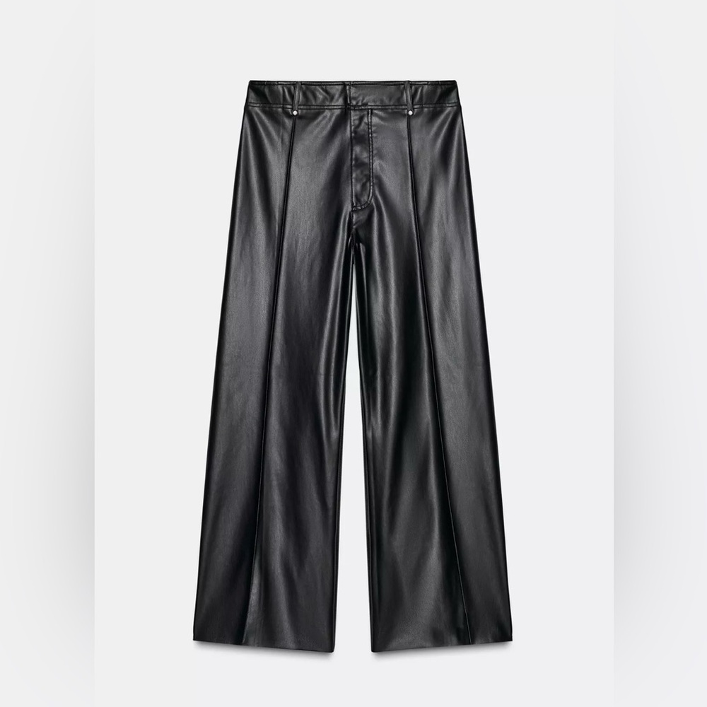Zara Women's Black Leather Trousers